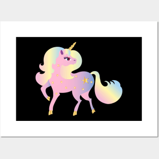 Unicorn Illustration Pastel Unicorn Shirt Posters and Art